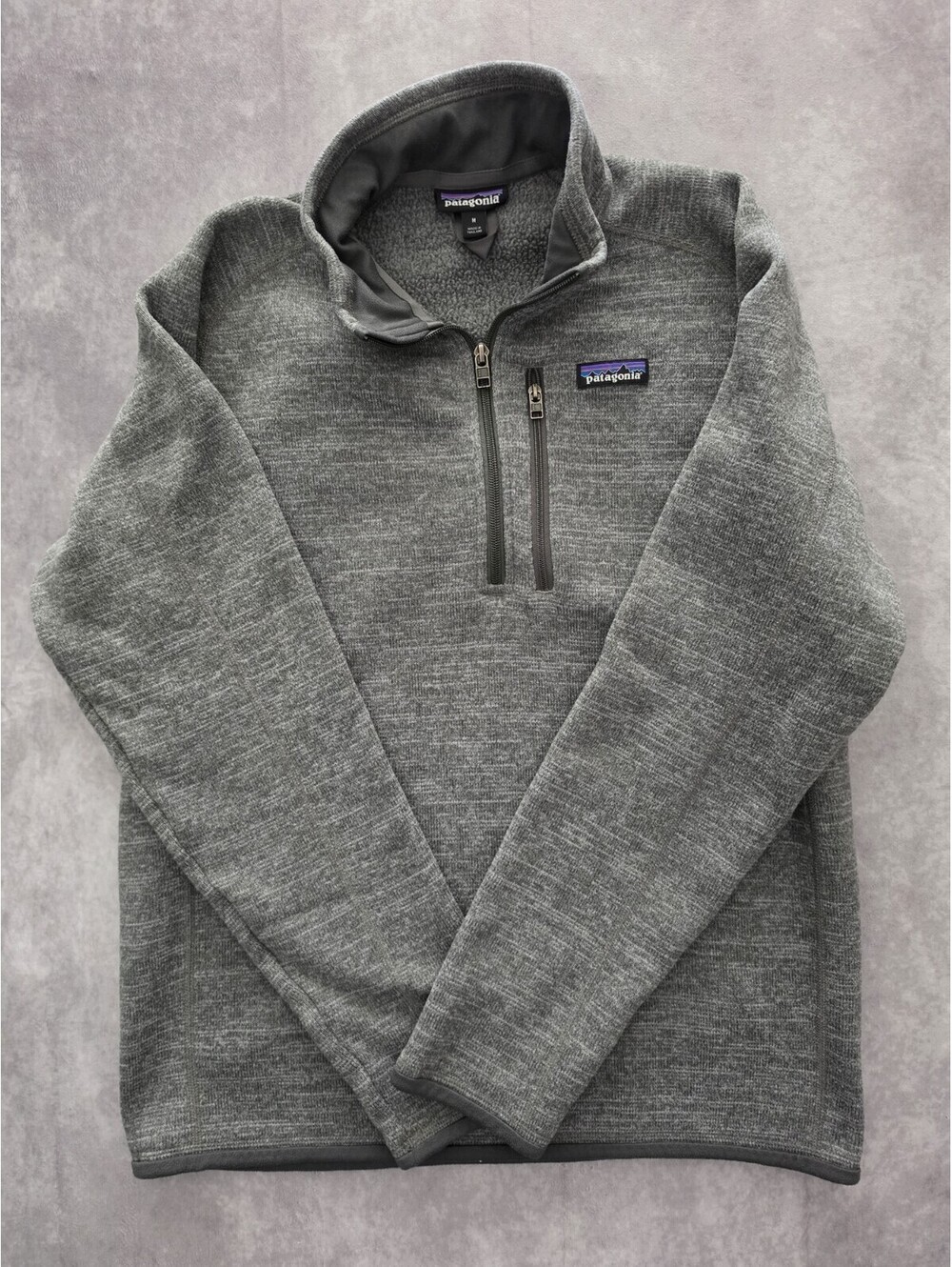 Patagonia Men's Medium Better Sweater 1/4 Zip Fleece Pullover Gray Sweater.